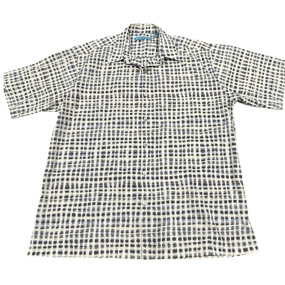 Tori Richard Men's Cotton Palaka Hawaii Plaid Front Button Shirt, Sz Medium